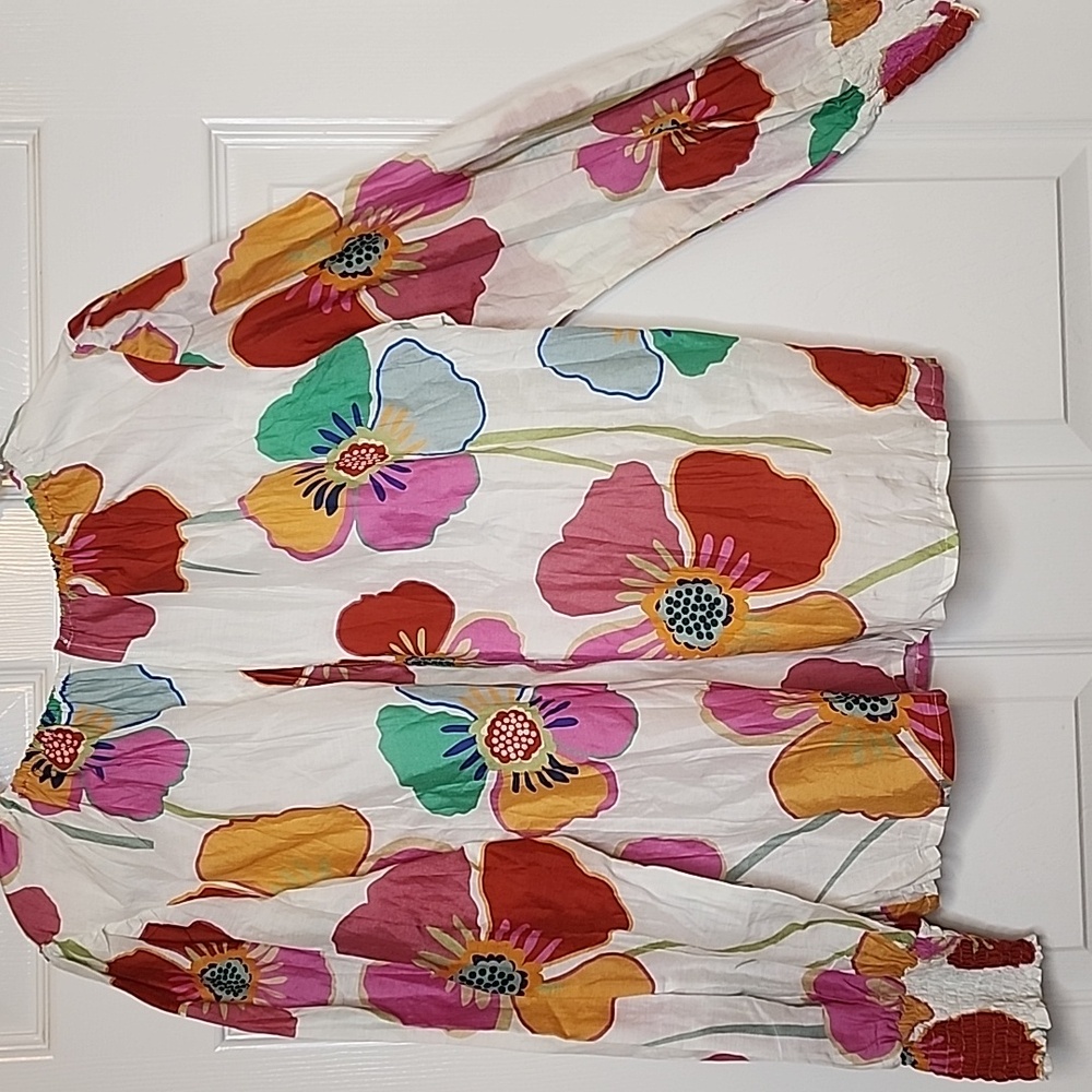 Velvet By Grahm And Spencer Womens Velvet Avery Longsleeve Floral Blouse Size M - Picture 6 of 17